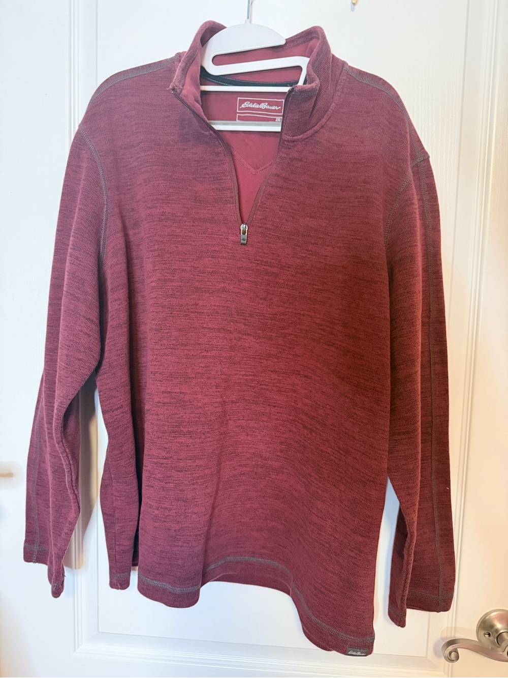 Eddie Bauer Men's Quarter-Zip Sweater - Burgundy Heather